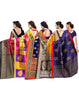 Women's Poly Silk Printed Saree Pack Of 5 - Indian Traditional Saree Wedding Dress Handmade Famous Actress Style Party Wear Free Size  Ethenic Wear Clothes For Women