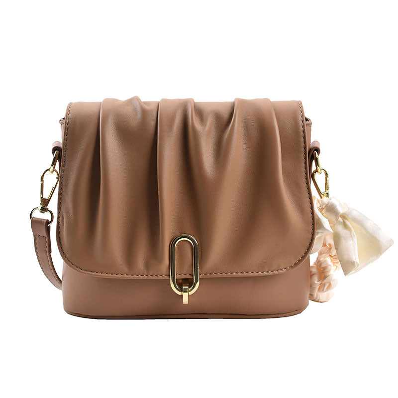 One-shoulder Messenger Pleated Cloud Bag