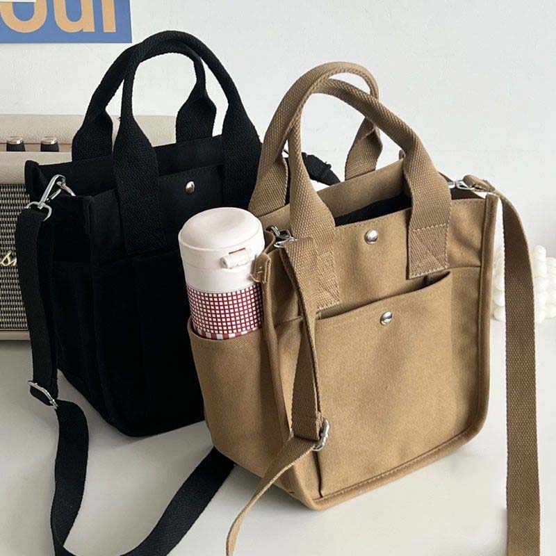 Canvas Crossbody Bag With Large Capacity