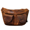 First Layer Cowhide Genuine Leather Large Capacity Waist Bag