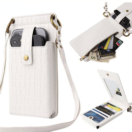 Multi-function Crossbody Bag For Mobile Phone Crocodile Pattern Wallet Card Holder