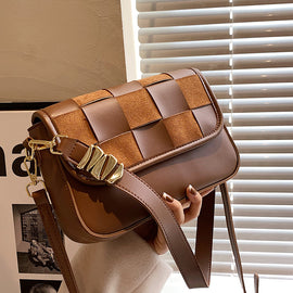 Fashion Autumn And Winter Matte Woven Messenger Texture Small Square Bag