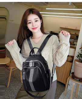 Large Capacity Leather Shoulder Bag With Diamonds