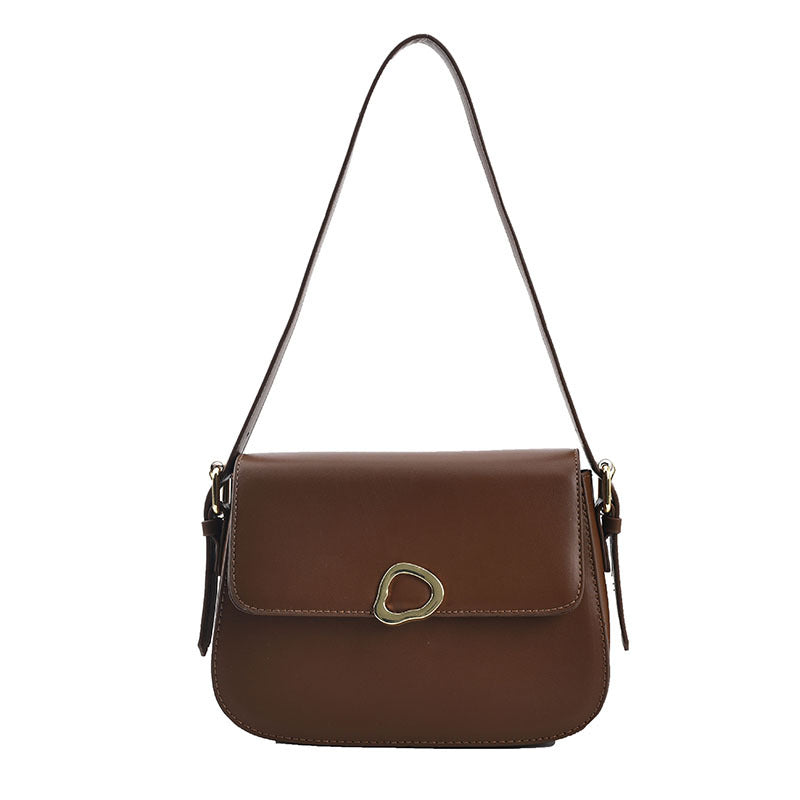 One-shoulder Messenger Bag With Metal Buckle