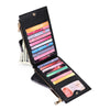 Ladies Multifunctional Card Holder Anti-theft Brush Two-way Folding PU Cross Pattern With Zipper