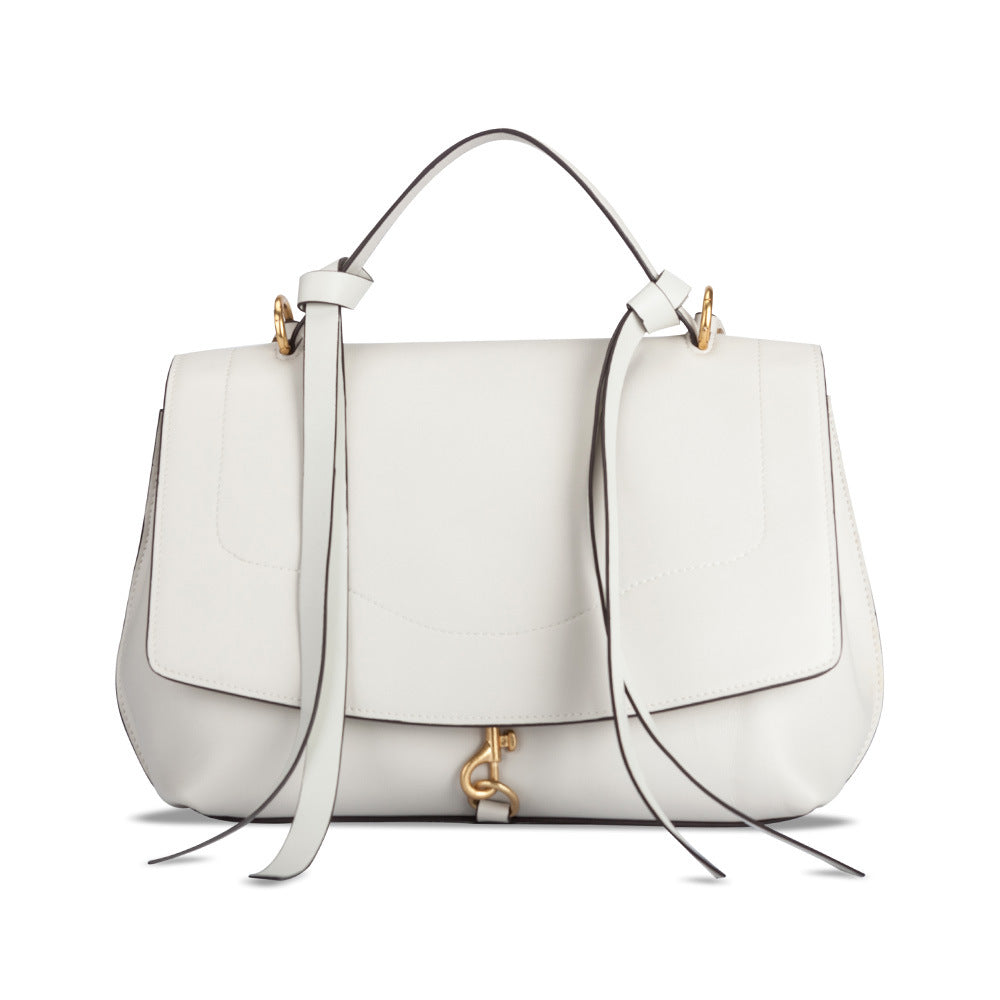 Genuine Leather Clamshell Handbags 2021 Summer New Simple