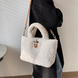 Lamb Velvet Horn Buckle SmallTrend Small Square Bag