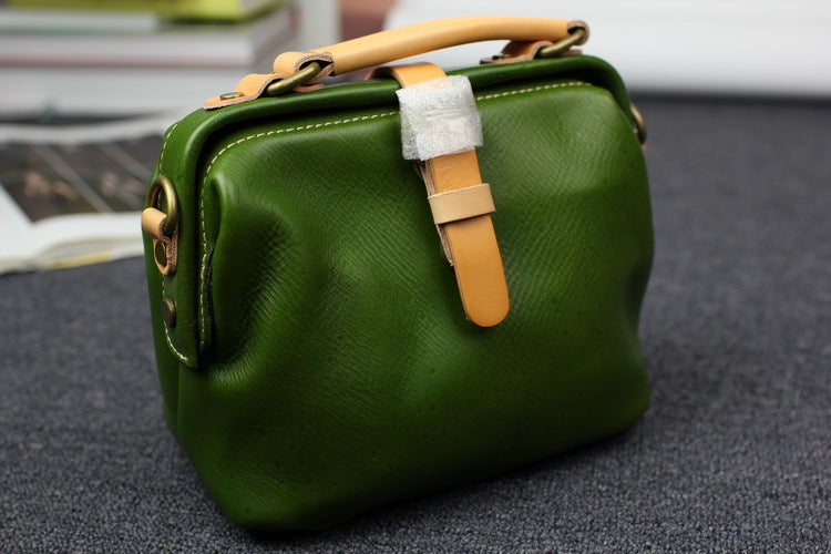 Plant Soft Leather Retro Style Doctor Bag