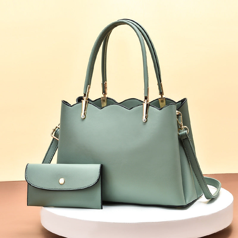 Simple Solid Color Handbag Large Capacity