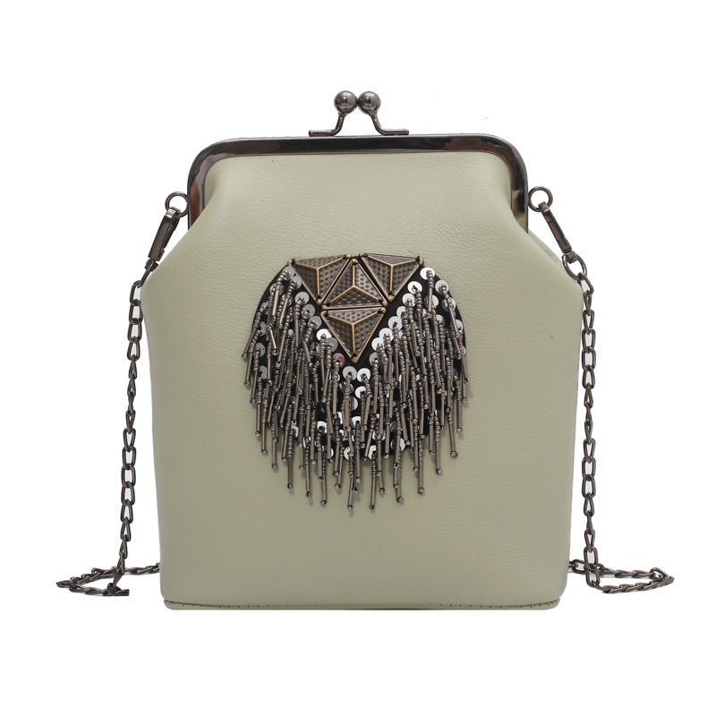 Chain Shell Crossbody Bag Harajuku Ethnic Style Metal Tassel