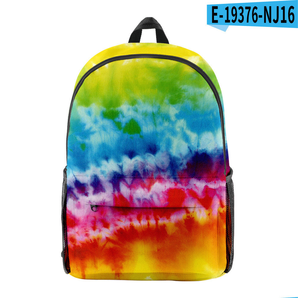 Personality Elements Tie-dye Peripheral Digital Color Backpack