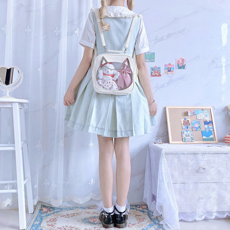 Cotton Doll Out Bag Cute Japanese Cat Transparent