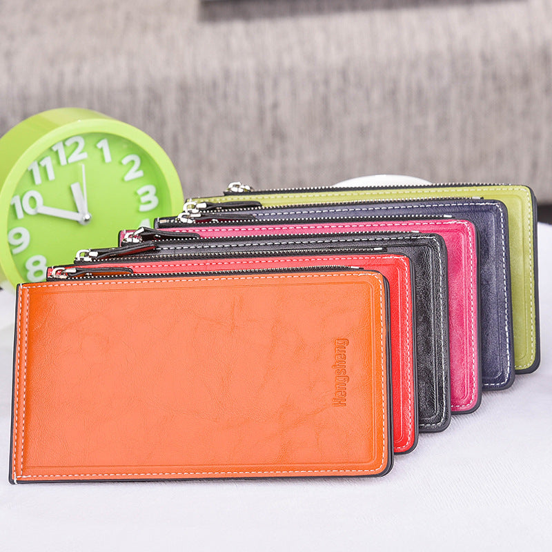 Card Holder Wholesale Oil Wax Leather Ladies Wallet