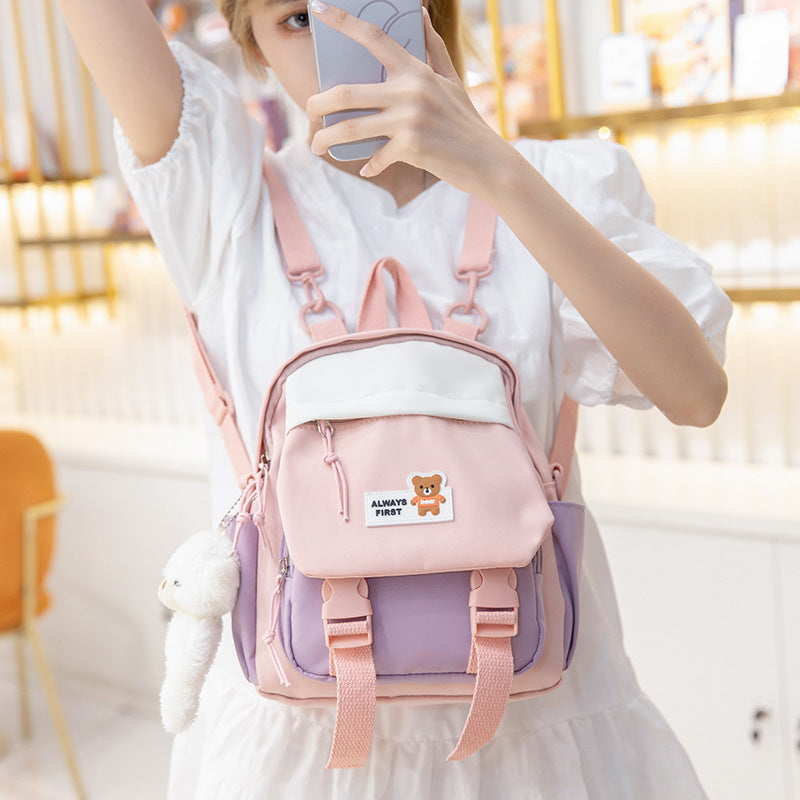 Girl Heart Oxford Cloth Small Canvas Mini Backpack