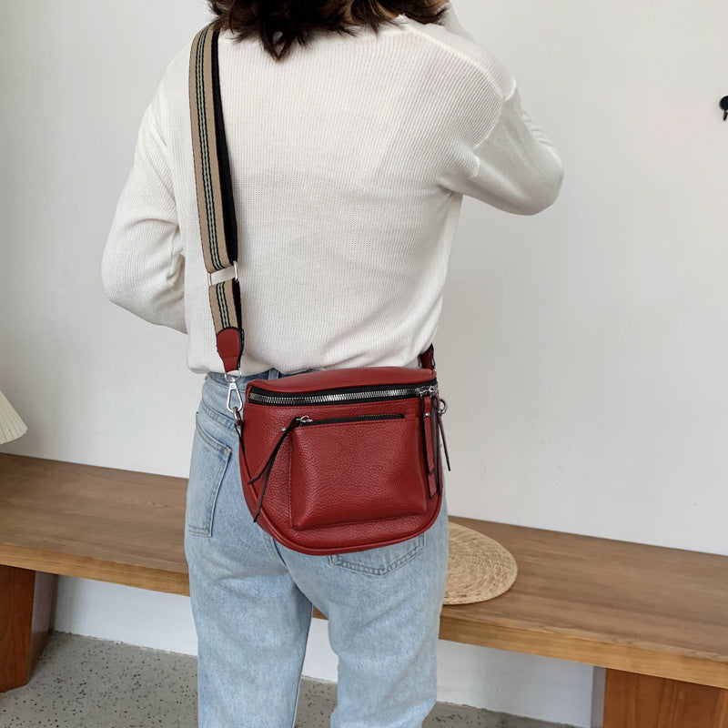 One Shoulder Crossbody Soft Leather Casual Saddle Bag