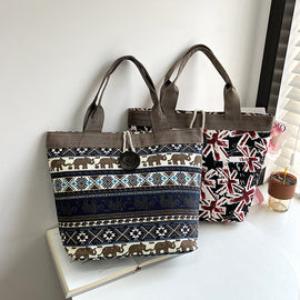 Ethnic Style Large Bag Fashion Simple Large Capacity Tote
