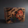 First Layer Cowhide Handmade Leather Carving Wallet Short Carp Couple Gift