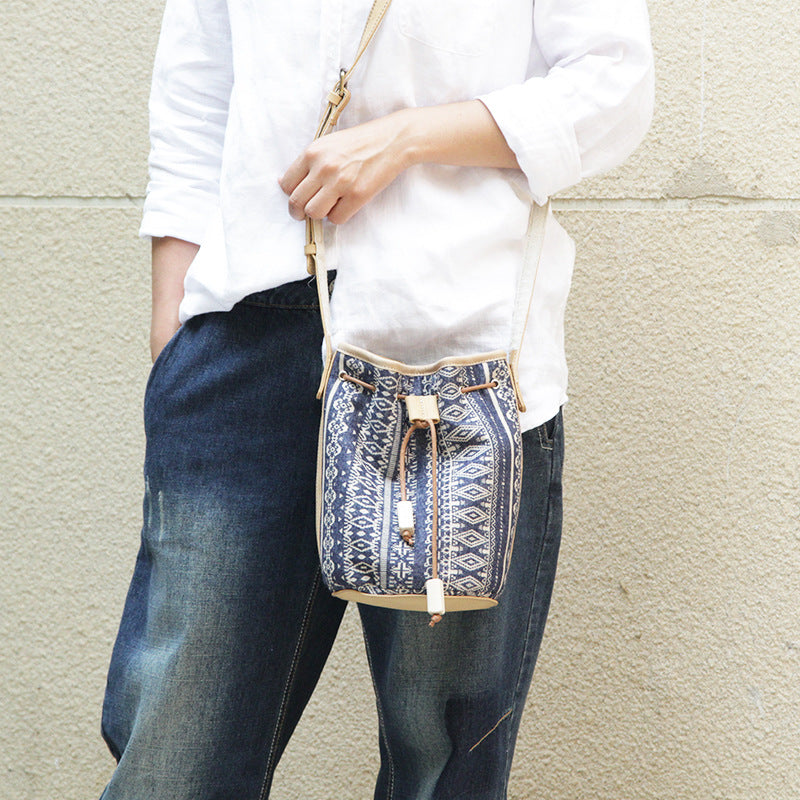 Harajuku Style Simple And Fashionable Ethnic Bucket Bag