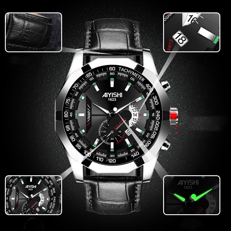 Luminous Waterproof Automatic Calendar Skeleton Watch