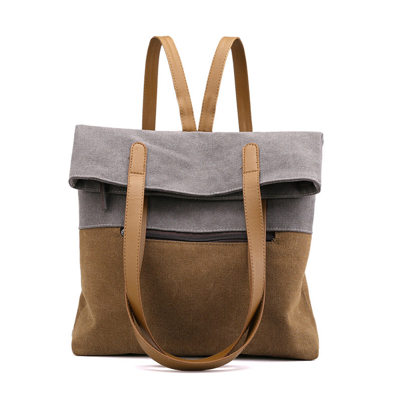 Canvas Handbags Leisure Travel Dual-use Backpack Ladies