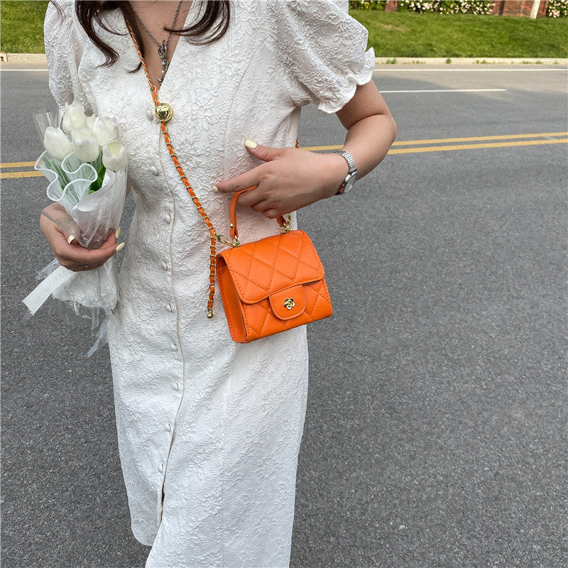 Portable Small Square Bag Chain One Shoulder Crossbody Satchel Lipstick