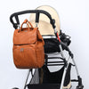 New PU Leather Diaper Bag Baby Mummy Maternity Bag Backpack Nappy Nursing Bag Outdoor Travel Bag Foldable Cradle