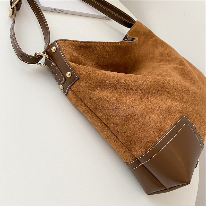 Simple And Large-capacity Contrast Color Stitching Tote