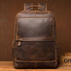 Retro Genuine Leather Casual Top Layer Cowhide Handmade Business Computer Backpack