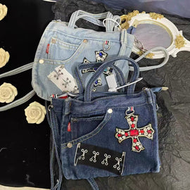 Denim Portable One Shoulder Diagonal Bag