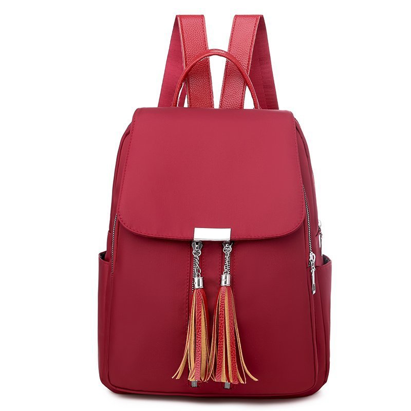 Women's Oxford Cloth Large Capacity Tassel Backpack