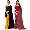 PACK OF 2 - Women's Bhagalpuri Georgette Saree Indian Traditional Saree Wedding Dress Handmade Famous Actress Style Party Wear Free Size  Ethenic Wear Clothes For Women