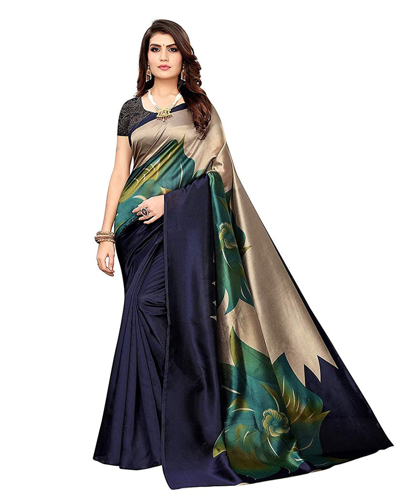 Women's Poly Silk Printed Saree Pack Of 5 - Indian Traditional Saree Wedding Dress Handmade Famous Actress Style Party Wear Free Size  Ethenic Wear Clothes For Women