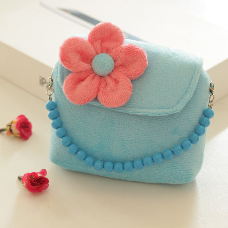 Girls Bead Chain Hand Bag Cute Flower Princess Bag