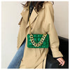 Tide Folds Embroidered Thread Thick Chain Check Fashion One-shoulder Messenger Bag