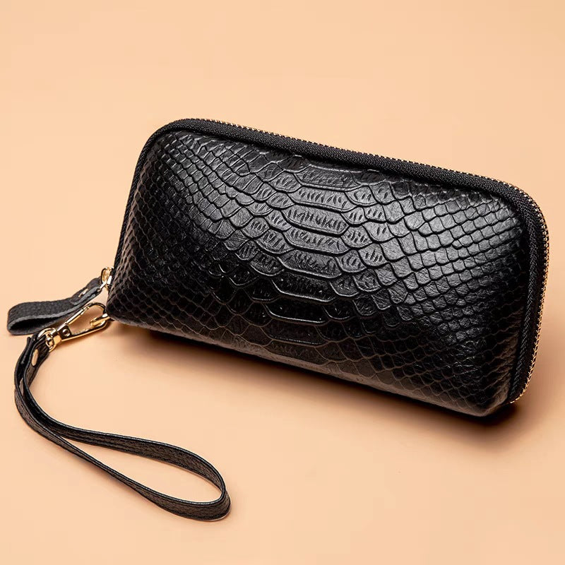 Ladies Mobile Phone Simple Python Embossed Pouch