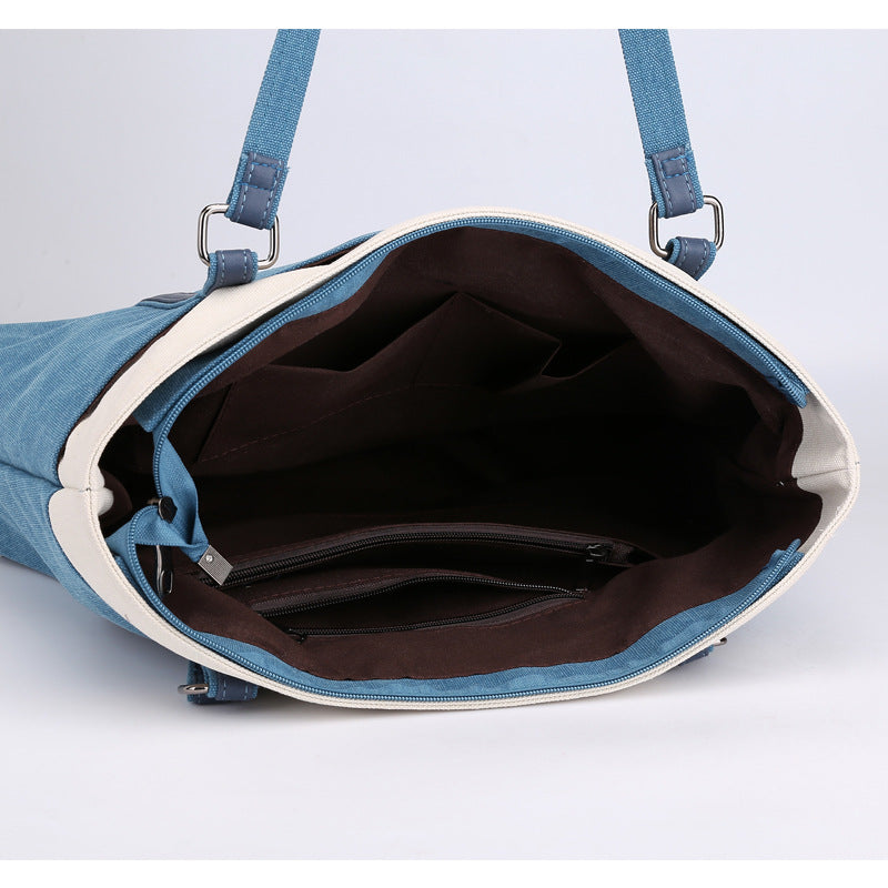 Women's Bag Shoulder Bag Color Matching Large Bag Portable Cloth