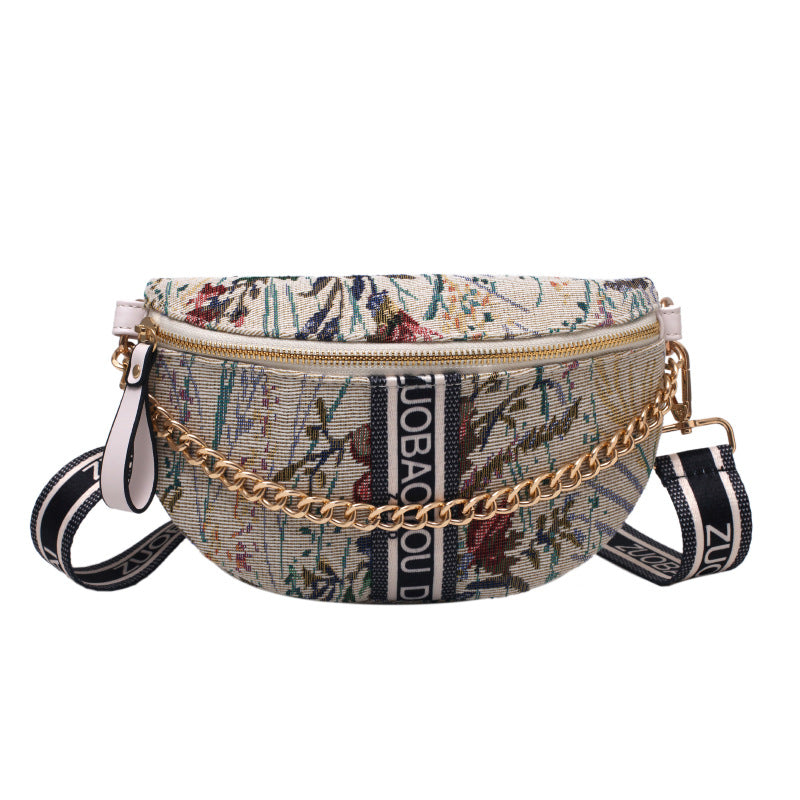 Broadband Crossbody Bag Simple Chain Fanny Pack