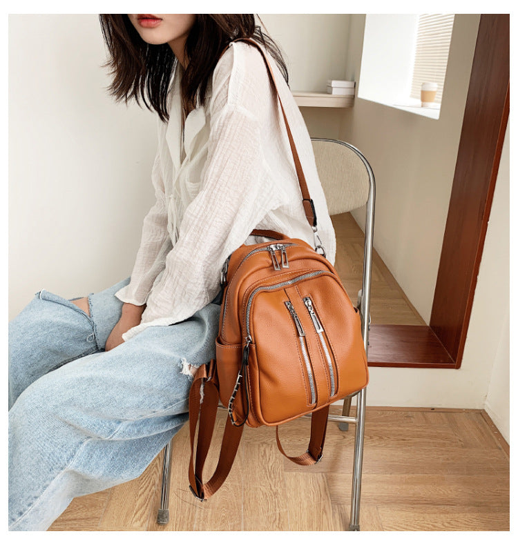 Fashion Soft Leather Crossbody Large Capacity Diagonal Bag