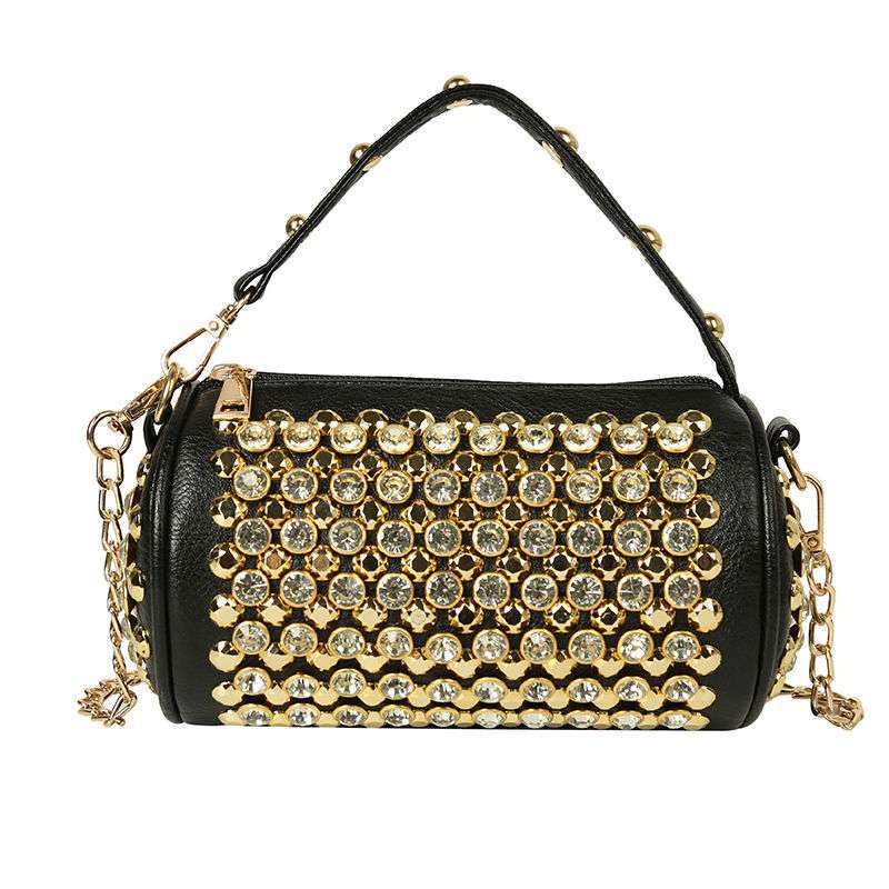 Women's Diamond-studded Small Cylinder Western Style Handbags