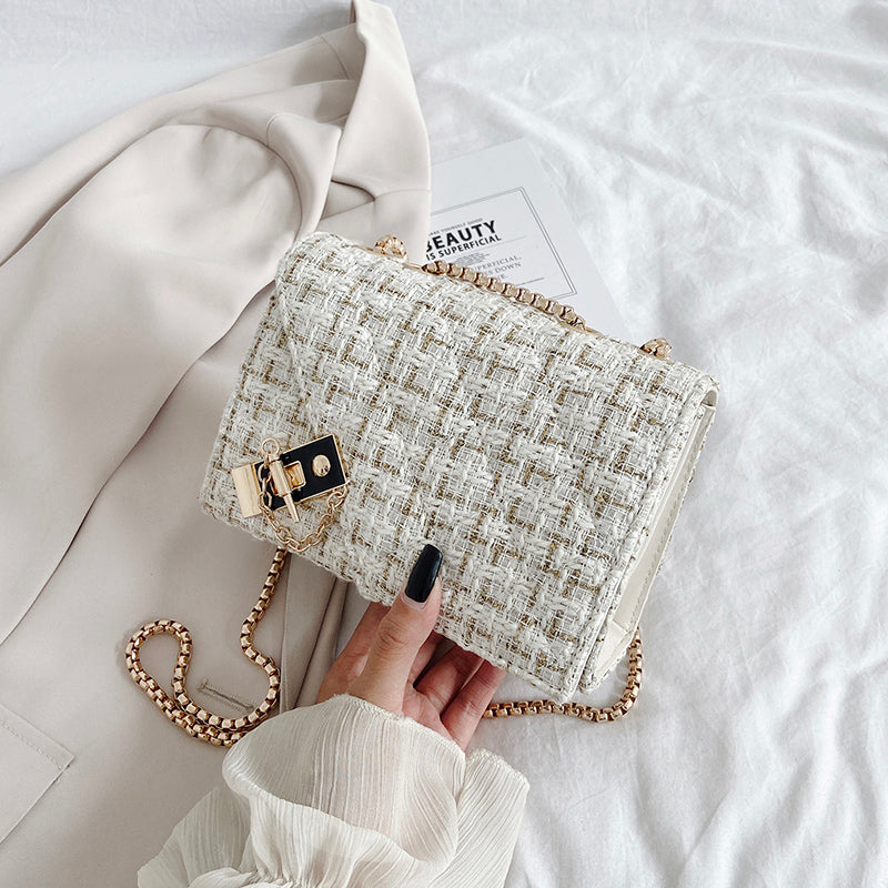 Chain Small Square Texture Messenger Bag Female All-match Ins Female
