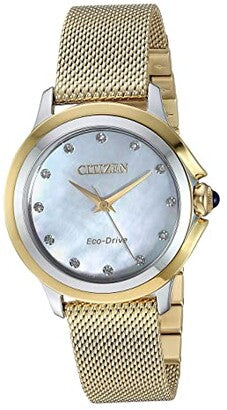 Citizen Ceci Diamond Accents Gold Tone Stainless Steel Eco-Drive EM0794-54D Women's Watch