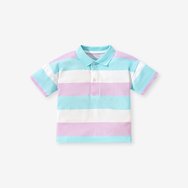 Children Kids Baby Fashion Boys Casual Basic Short Sleeve Stripe Print