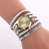 Women Casual Snake Print Braided Leather Strap Bracelet Watch
