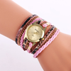 Women Casual Snake Print Braided Leather Strap Bracelet Watch