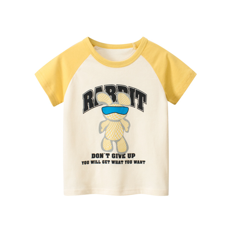 Children Kids Baby Fashion Boys Basic Short Sleeve Letter Print T-Shirt