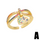 Women Fashion Personality Set Multicolor Zircon Heart Pendant Open Ring