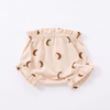 Baby Fashion Cartoon Moon Print Stripe Lace Shorts