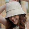 Women Fashion Solid Color Letter Embroidery Bucket Hat