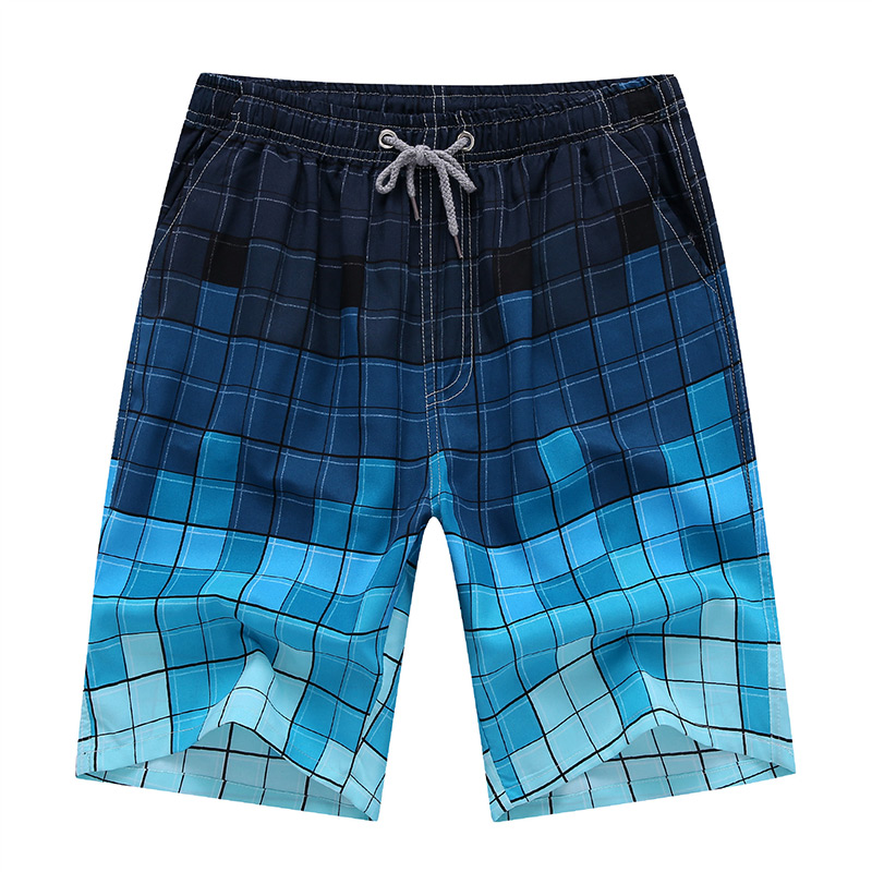 Man's Quick Dry Trendy Plaids Swimming Shorts