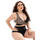 Women Fashion Sexy Deep V Leopard Color Contrast High Waist Plus Size Swimsuit